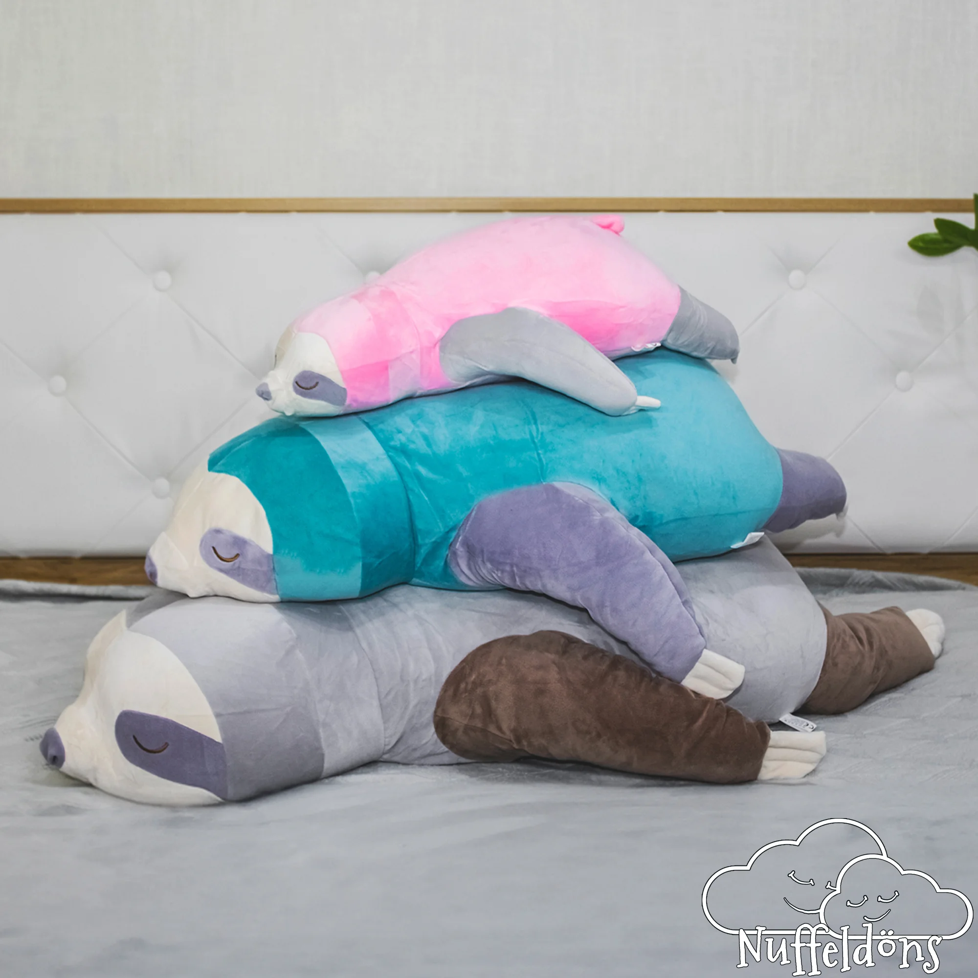 Faultier Kissen - Kuscheltier Stillkissen Nackenkissen - Grau - Größe 55-105 cm – Bild 10